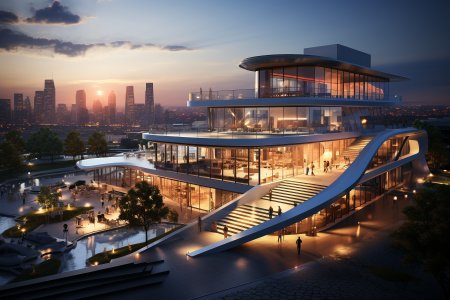 modern designed glass building 